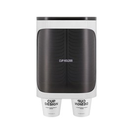 Cup Dispenser Wall Mounted, Disposable Paper Cup Dispenser, Double Tube Water Cup Dispenser, Holds 80 Cups up to 3" Diameter, Office, Home, Restaurant, Dustproof Plastic Cup Holder (White)