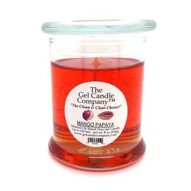 Mango Papaya Scented Mineral Oil Based Up to 120 Hour 8 Oz Deco Jar Burns Clean and Even by The Gel Candle Company