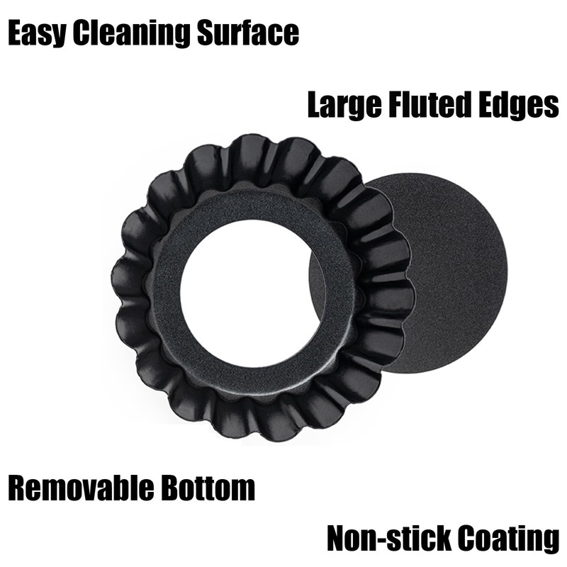 20 Pack Reusable Egg Tart Molds, 3 Inch Mini Tart