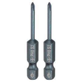 HARFINGTON 2pcs #0 Phillips Screwdriver Bit PH0 1/4" Hex Shank 2" (50mm) Long 0.1" Rod Magnetic Cross Head Drill Bits S2 Steel Industrial Screw Driver Bit for Electric Power Tools, Blue