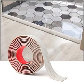 Art3d Self Adhesive Vinyl Floor Transition Strip,Laminate Floor Strip Floor Flat Divider Strip for Joining Floor Gaps,Carpet Threshold Transition,Floor Tiles（10 FT, 1.57in, White-Washed）