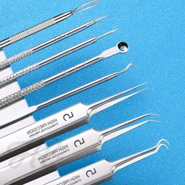 Facial sebum extruder set, millet acne remover, tweezers / 얼굴 피지 압출기 세트 좁쌀 여드름 제거기 핀셋