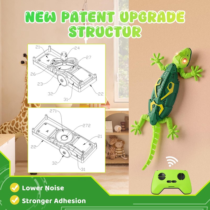 Envyvip RC Climb Wall Gecko Robot Toy Gifts