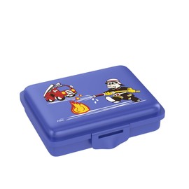 Fizzii FIRE TRUCK Lunch Box, Plastic, blue, 15.5 x 12 x 4 cm
