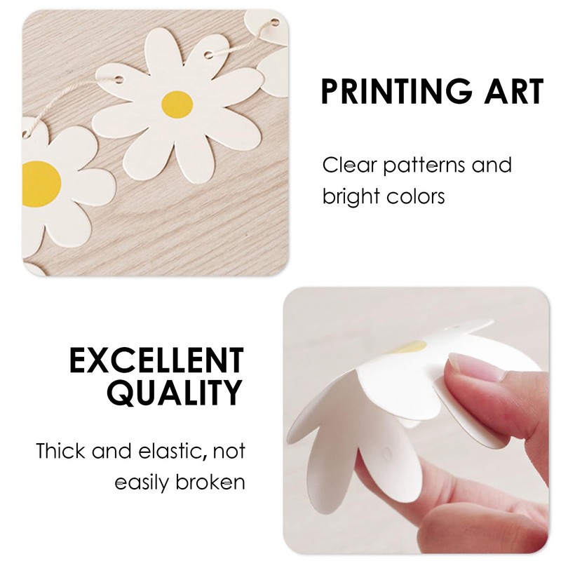 4 Daisy Pull Flags, Banner Decoration, Flower Pull Flag Decoration,