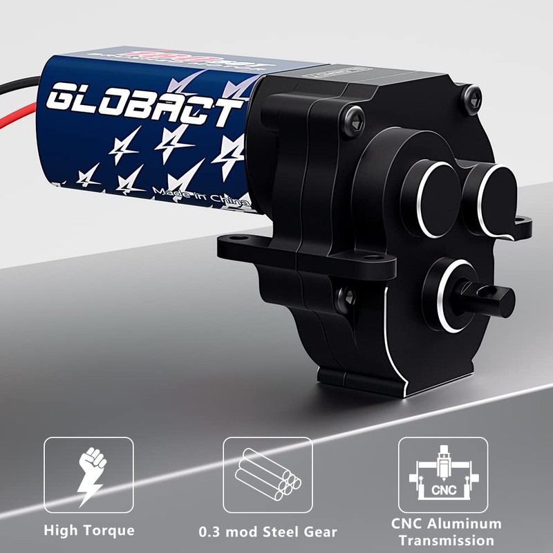 GLOBACT 180 50T Brushed Motor with Aluminum Transmission Gearbox for