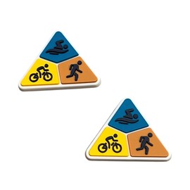 Triathlon Sports Icon Shoe Charms, Set of 2, Swimming Biking Running Design