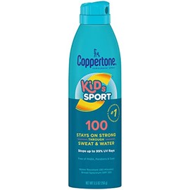Coppertone Coppertone SPORT Kids Sunscreen Spray SPF 100, Water Resistant, Continuous Spray Sunscreen for Kids, Broad Spectrum Sunscreen SPF 100, 5.5 Oz Spray