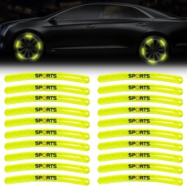 20pcs Reflective Stickers, Reflective Wheel Stripes Kit, Waterproof Reflective Decals, Night Reflective Safety Decoration Stripe, Wheel Decoration Film,Universal Car Great For Drivers Driving At Night