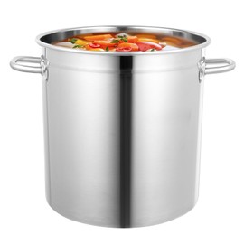 Stainless Steel Stockpot, 30 Quart Large Cooking Pots with 0.8mm Thick Bottom, Cookware Sauce Soup Pot with Handle and Hangable Lid, Heavy Duty Commercial Grade Stock Pot for Large Groups Events
