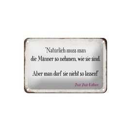 mrdeco Metall Schild 12x18cm gewölbt Männer so nehmen wie sie sind Schild