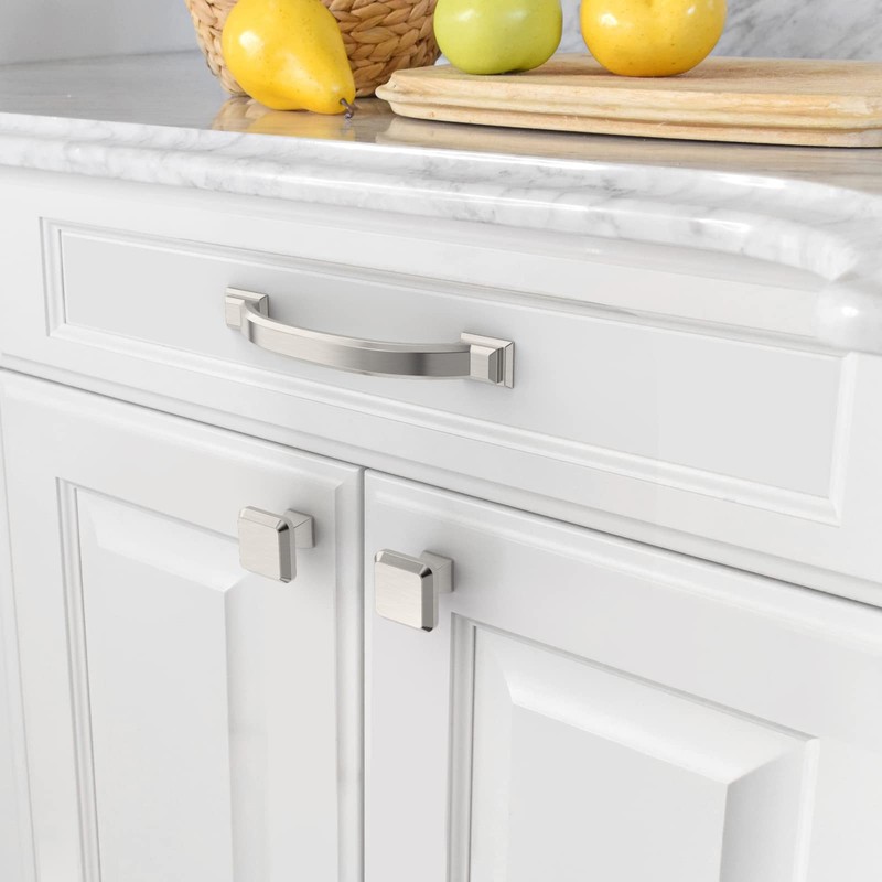 Amerdeco 10 Pack Brushed Satin Nickel Cabinet Pulls 4 Inch(102mm)