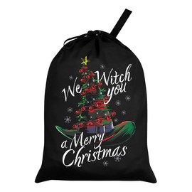 Grindstore We Witch You A Merry Christmas Santa Sack Black 46x60cm