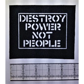 Chat Noir Destroy Power Not People Patch - Crass Anarchy Punk Human Liberation Rights