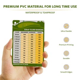 Dachgo Golf Club Distance Card - 5.12" x 3.54" Golf Club Range Chart Card Quick Reference Yardage Card, Golf Gifts Golf Accessories for Beginners, Average, Seasoned Golfers - Easy to Clip On Golf Bag