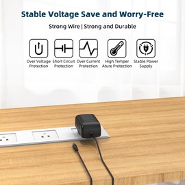 15V 1A 0.8A 0.5A Charger AC Adapter 15W Switching DC Power Supply Universal Adaptor 15 Volt 1000mA 800mA 500mA Regulated Transformer Plug Cord, Black