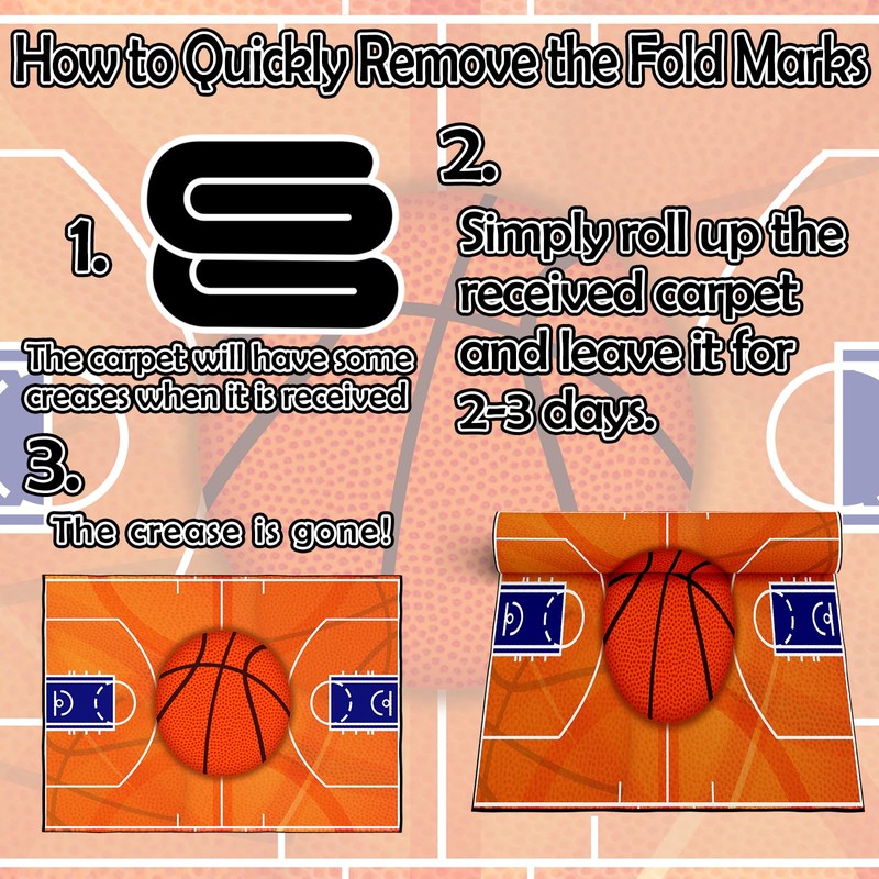 Basketball Court Rug 5'x7', Sports Rugs for Boys Bedroom, Basketball