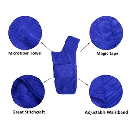 Geyecete Dog Bathrobe Towel Dog Drying Coat-Dry Fast Dog Bag-Pineapple Grid Fast Drying Super Absorbent Pet Dog Cat Bath Robe Towel-Blue-XXL