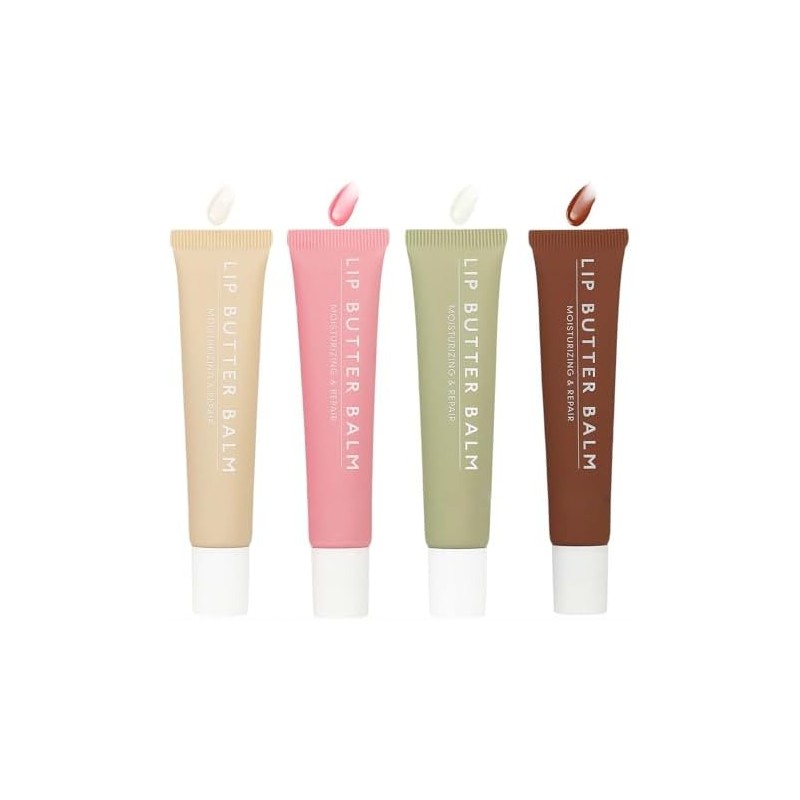 Bálsamo Labial Con Color, 4 Unidades, Hidratante Natural, Con Manteca