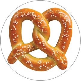 Kiwi Gifts Salty Pretzel - 100 Pack Circle Stickers 3" x 3" - Delicious Food Fun