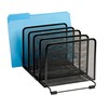 Rolodex Mesh Collection Stacking Sorter, 5-Section, Standard Packaging , Black