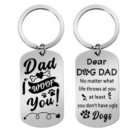 Funny Dog Dad Keychain for Men Fathers Day Present from Dog Cute Birthday Gifts for Dog Lovers Gifts for Teens Adults Naughty Gag Gift for Dog Owners Gifts from Dogs to Humans Novelty Dog People Gifts