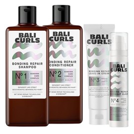 Bali Curls Bonding Repair Set - 4-Step Care & Repair Routine for Damaged Curls - Shampoo, Conditioner, Leave-In & Overnight Elixir