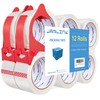 JARLINK 12 Rolls Clear Packing Tape with 2 Dispensers, Heavy