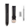 WOCCI 22mm Luxury Leather Watch Strap with Rose Gold Buckle
