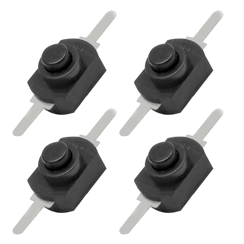Litoexpe 50pcs Black Latching Mini ON/Off Switch Self-Lock Micro Push