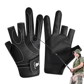 Fishing Gloves for Men and Women - Three Finger Sun Gloves for Men Or Women - Quick-Dry Ice Silk Mittens for Boating, Kayaking, Hiking, Running