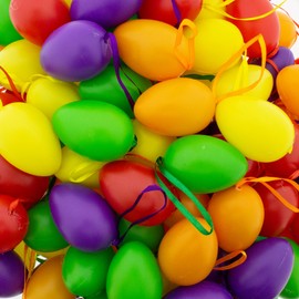 Plastic Eggs - Easter Decoration - Plastic Easter Eggs - Easter Eggs for Hanging, Colourful Assorted 6 cm (20 x Colourful)