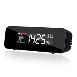 Portable CO2 Monitor for Indoor Air Quality Clear LCD Display, NDIR Sensor, 40+ Hour Battery, Temp & Humidity Measurement, 3 Color Indicator