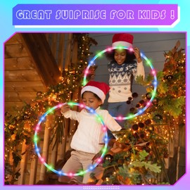 Jerify 4 Pack LED Hoop Light Up Hoop for Kids Adults Children LED Glowing Lights Fitness Exercise Hoop 10 Color Changing Exercise Glowing Hoop for Kids Dance Dark Fitness (36 Inch)