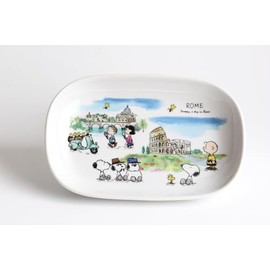 Italian Roman Snoopy Oval Plate 2 Pattern Set