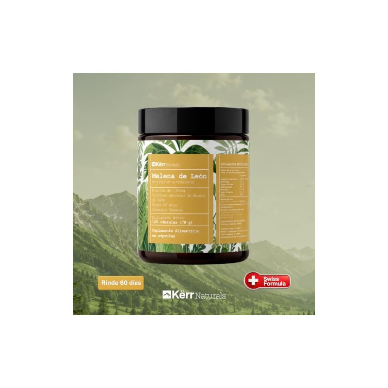 Kërr Naturals, Melena de León Extracto 1300 mg, 120 cápsulas