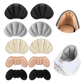 5 Pairs of Heel Pad Shoes, Heel Protection for Shoes, Men and Women, Loose Shoes, Heel Pads for Too Large Shoes, Anti-Blister, Heel Cushion for Shoes to Large Shoes (Polychrome)