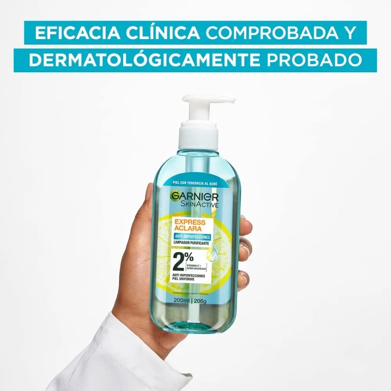 Kit Garnier Serum Anti Acné + Gel Limpieza + Exfoliante
