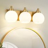 METWET Bathroom Light Fixtures, 3-Light Brushed Gold Vanity Light, Modern