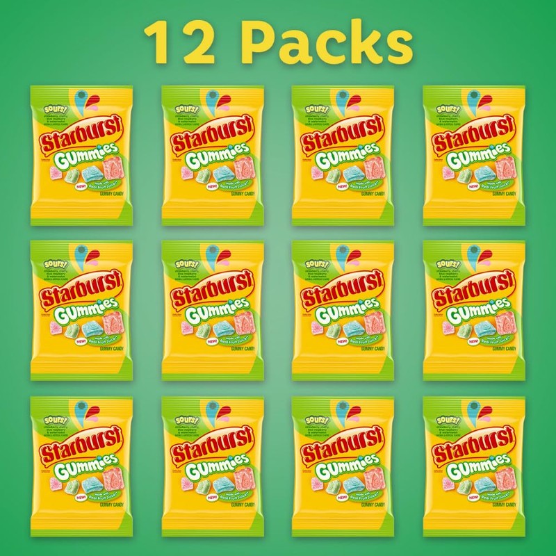 STARBURST Gummies Sours Gummy Candy, 5 oz Bag (Pack of