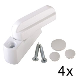 Pack of 4 Sash Jammers - Extra Security Locks for UPVC/PVC Window & Doors - White Child Locks - Ideal for Home Secure