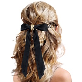 EVOCMEMO Juego De 2 Lazos Y Cintas De Satén Personalizados Para El Pelo: Pinzas Negras Y Beige Para Mujeres, Niñas Y Niños | Accesorios Para El Pelo Bonitos Para Bodas, Cumpleaños, Navidad Y San Valen