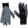 Delta Plus DPVE712GR Polyester Knitted Glove / Nitrile Palm, Black/Grey,