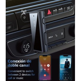 Actualización del adaptador Bluetooth V5.1, adaptador de audio estéreo con ranura TF, receptor Bluetooth de manos libres para automóvil con adaptador de audio AUX de 3,5 mm para audio de automóvil, MP3, parlantes, etc.