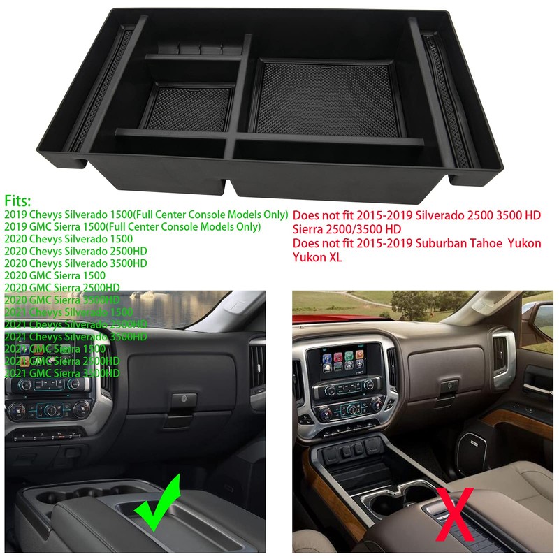 Sierra Organizer, Center Console Organizer Tray, Compatible with for 2019-2021
