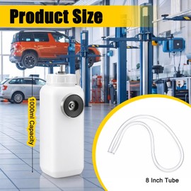 Timtin 1L Brake Bleeder Bottle Kit - One Person Brake Fluid Collection Magnet Mount with 8 Inch Tube One Way Check Valve, Universal Rubber Connector for Cars, Trucks & Motorcycles