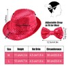 10 Pcs Unisex Sequin Fedora Hat Sequin Bow Ties Set