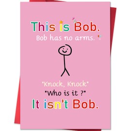 IDU Funny Birthday Cards for Women Men,Humorous Birthday Card Gifts for Wife Mom Sister Bestie Coworkers Boss Family Friends,Cheeky Birthday Card for Him Her, Black Humor Bob Knock Joke Cards