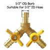 Uenede Brass 1/2 Inch 3-way Y-shaped Shut-off Ball Valve with