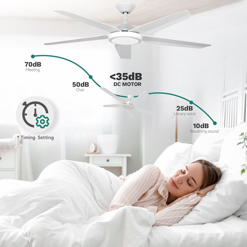 YITAHOME 54" Ceiling Fan with Light Remote Control Black 5